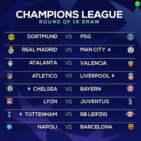 champions league round of 16 matches